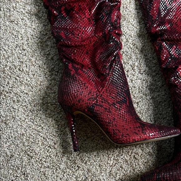 Jessica Simpson Red Over the Knee Boots only worn once - Picture 3 of 4